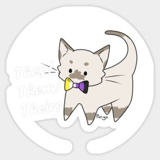 They/Them/Theirs Pronouns Kitty (v3) Sticker